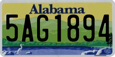 AL license plate 5AG1894