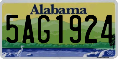 AL license plate 5AG1924