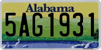 AL license plate 5AG1931