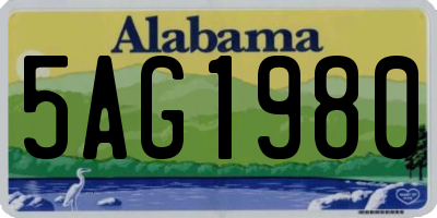 AL license plate 5AG1980
