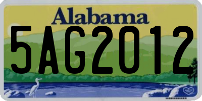 AL license plate 5AG2012