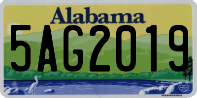 AL license plate 5AG2019