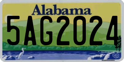 AL license plate 5AG2024