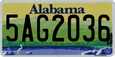 AL license plate 5AG2036