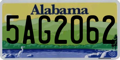AL license plate 5AG2062