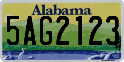 AL license plate 5AG2123