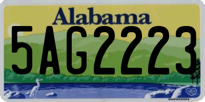 AL license plate 5AG2223