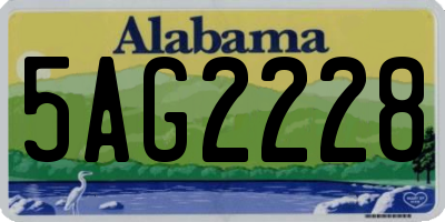 AL license plate 5AG2228