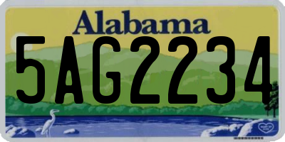 AL license plate 5AG2234