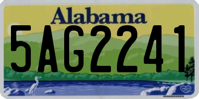 AL license plate 5AG2241