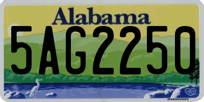 AL license plate 5AG2250