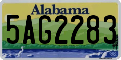 AL license plate 5AG2283