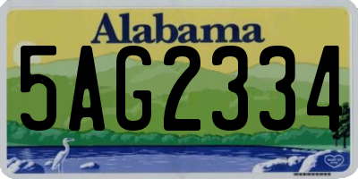 AL license plate 5AG2334