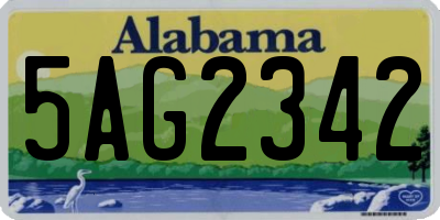 AL license plate 5AG2342