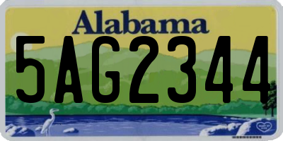 AL license plate 5AG2344