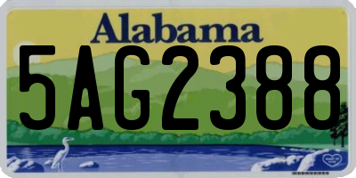 AL license plate 5AG2388