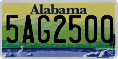AL license plate 5AG2500