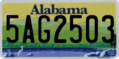 AL license plate 5AG2503