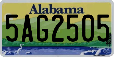 AL license plate 5AG2505