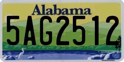 AL license plate 5AG2512