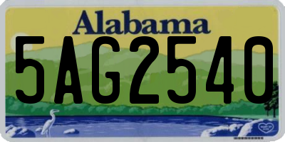 AL license plate 5AG2540