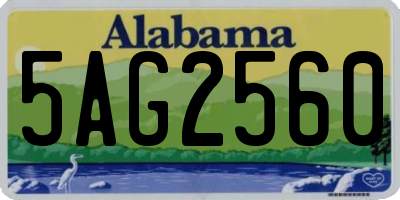 AL license plate 5AG2560