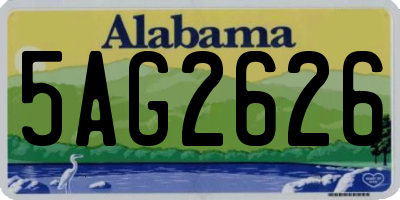 AL license plate 5AG2626