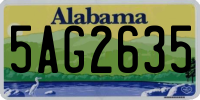 AL license plate 5AG2635