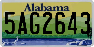 AL license plate 5AG2643