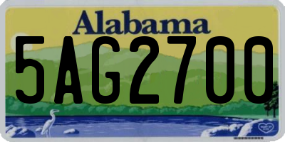 AL license plate 5AG2700
