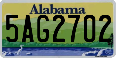 AL license plate 5AG2702