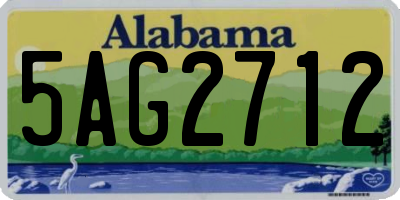 AL license plate 5AG2712