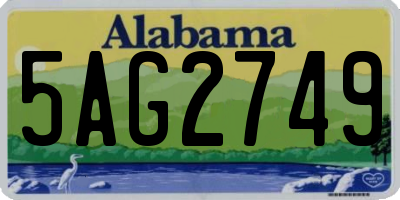 AL license plate 5AG2749