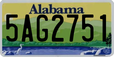 AL license plate 5AG2751