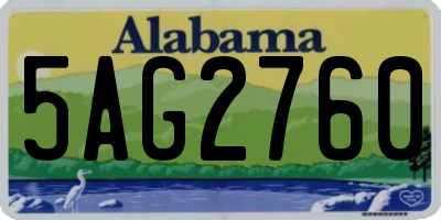 AL license plate 5AG2760