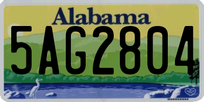 AL license plate 5AG2804
