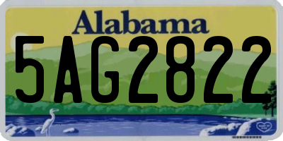 AL license plate 5AG2822
