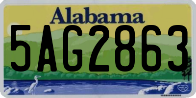 AL license plate 5AG2863