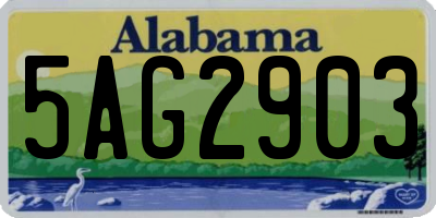 AL license plate 5AG2903