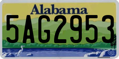 AL license plate 5AG2953