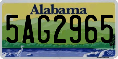 AL license plate 5AG2965