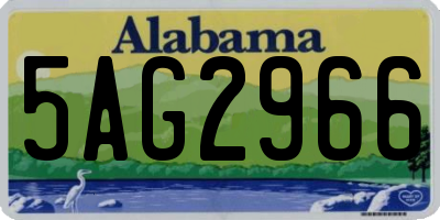 AL license plate 5AG2966