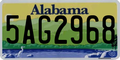AL license plate 5AG2968