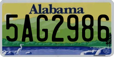 AL license plate 5AG2986