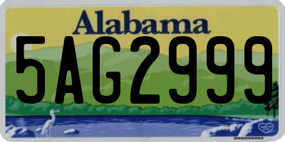 AL license plate 5AG2999