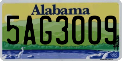 AL license plate 5AG3009
