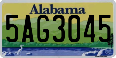AL license plate 5AG3045