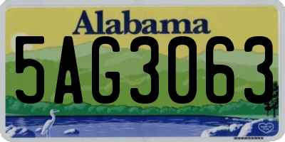 AL license plate 5AG3063