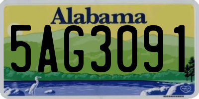 AL license plate 5AG3091