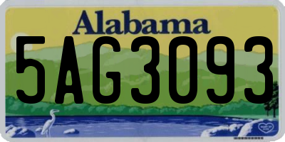 AL license plate 5AG3093